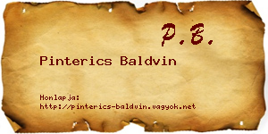Pinterics Baldvin névjegykártya